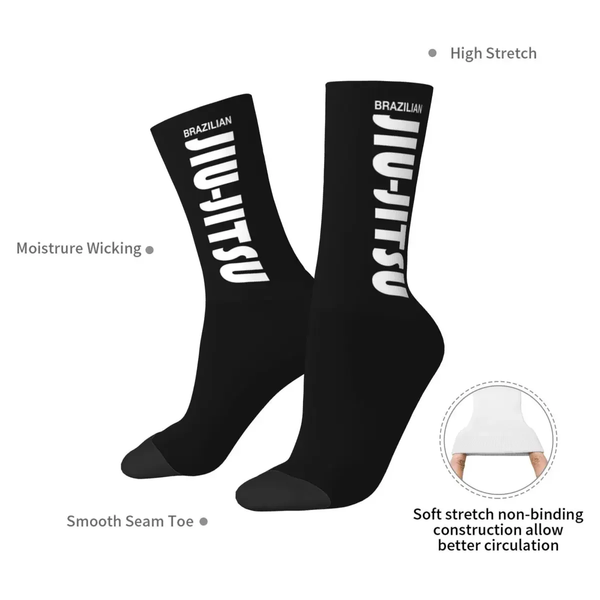 Brazilian Jiu Jitsu (BJJ) Socks Harajuku High Quality Stockings All Season Long Socks for Man's Woman's Christmas Gifts