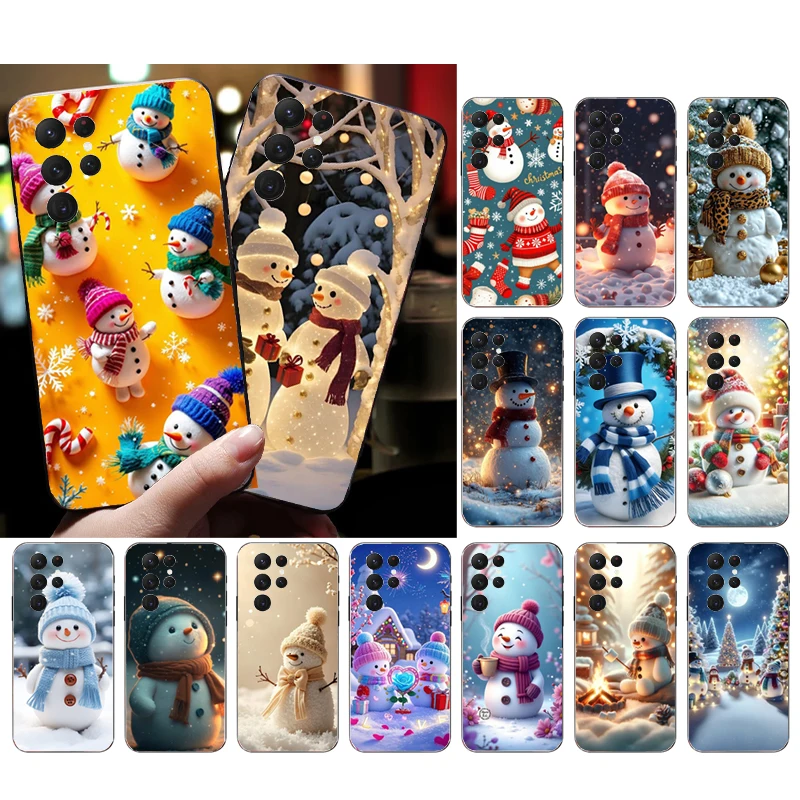 

Phone Case For Samsung Galaxy S25 S24 S23 S22 S21 Ultra S24 S23 S22 S21 S25 Plus S24 S25 FE Christmas Snowman