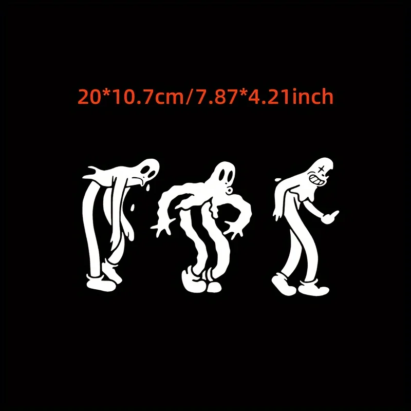 Funny Dancing Ghost Vinyl Sticker Waterproof Decal for Car Bumper Window Vehicle Body Decoration