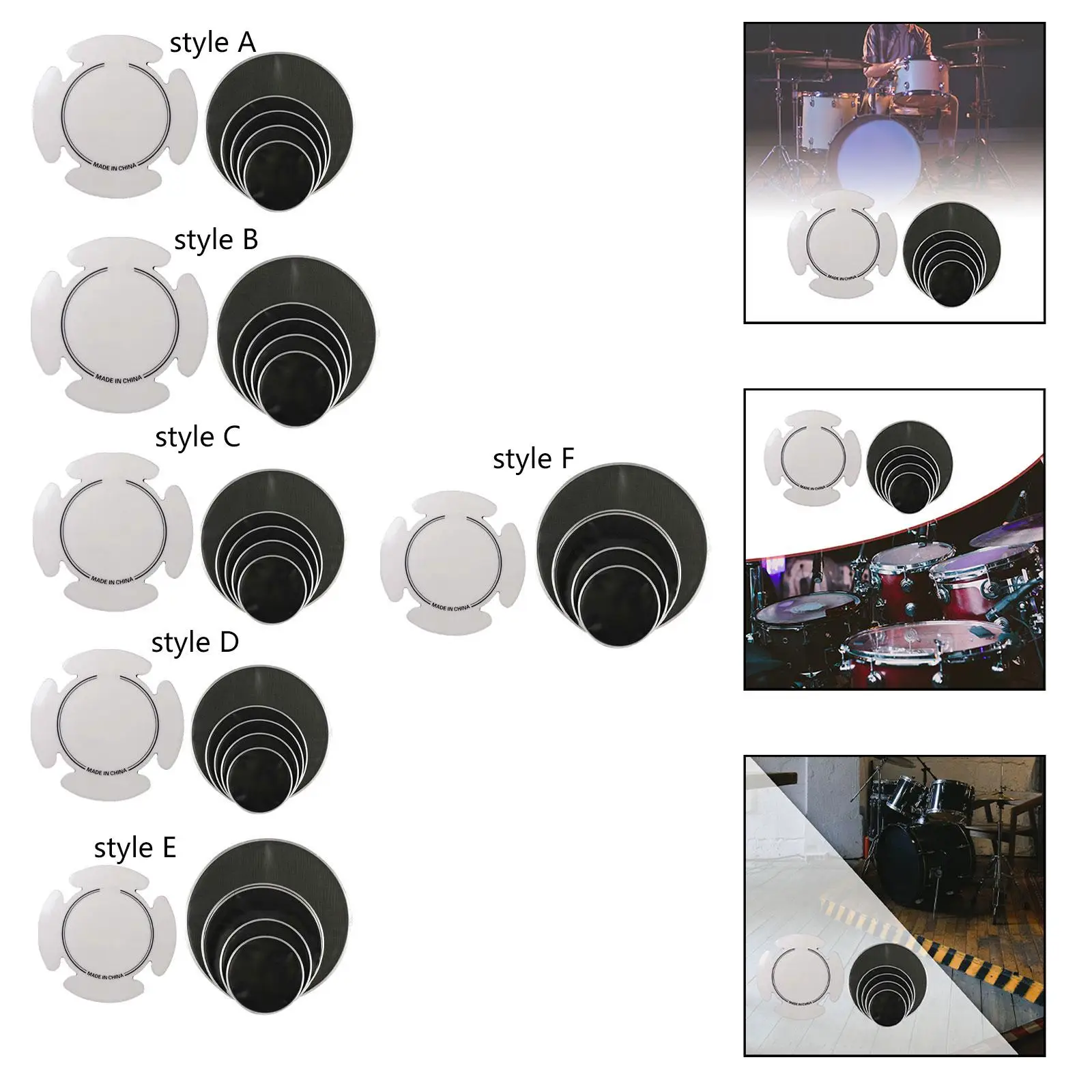 

5x Bass Drum Head Double Layer Percussion Instrument Parts Balanced Quietly Practice Professional for Stage Performance Practice