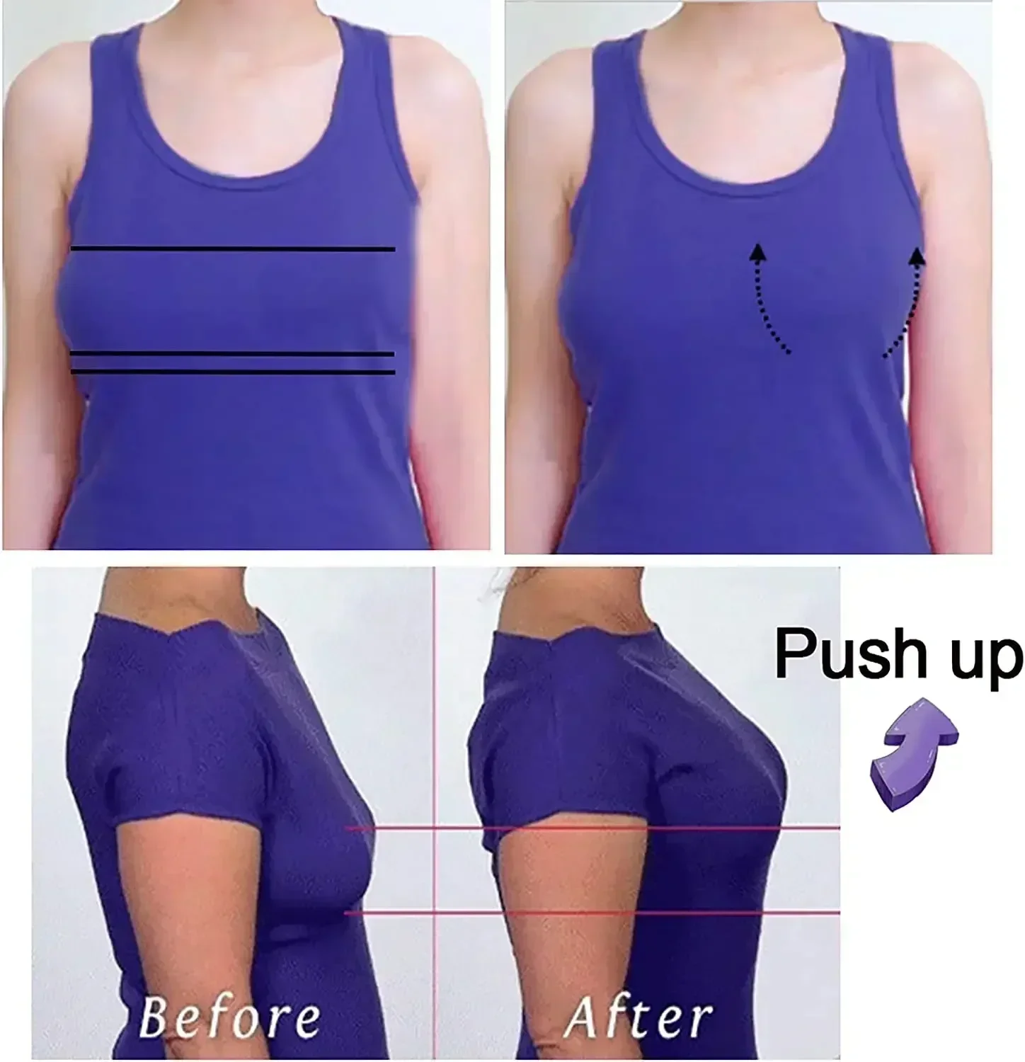 2PCS Frauen Lift Up Unsichtbare Wiederverwendbare Selbstklebende Silikon Brust Lift Nippel Abdeckung Brust Paste Push-Up Party Kleid Bhs