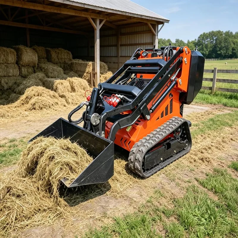 Customized Multifunctional Mini Skid Steer Loader With 3+2 Multi-way Valve For Trencher Auger Pallet Fork Attachments