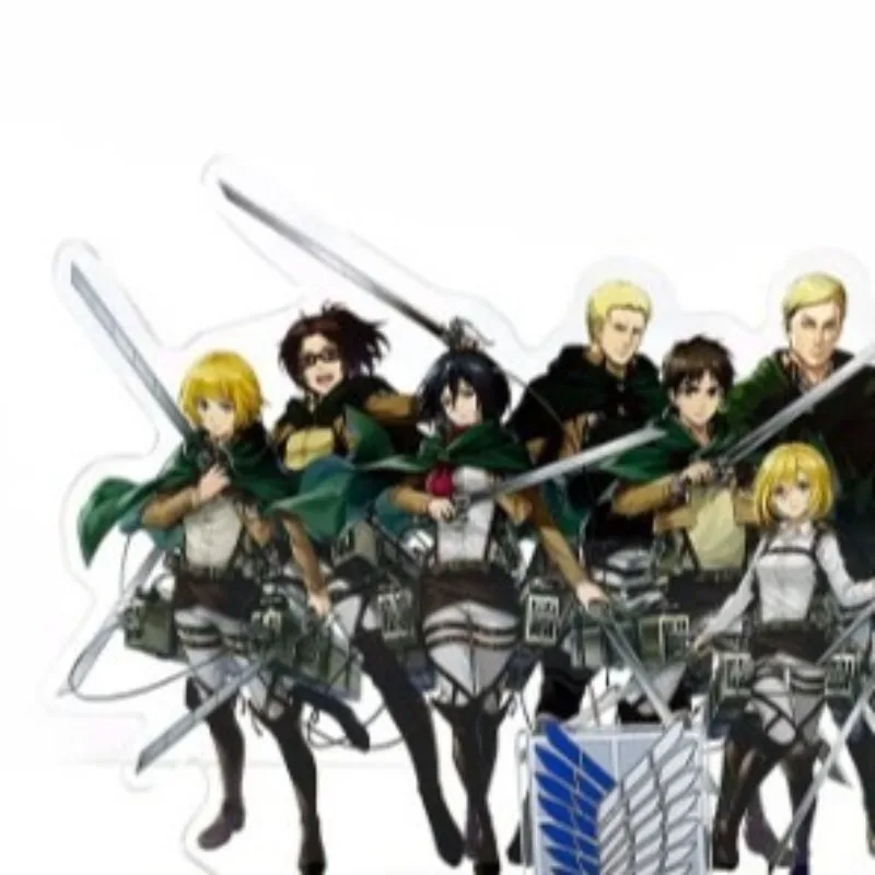 Atak Tytanów Mikasa Eren Armin Levi Figurka Akrylowy Stojak Model Anime Brelok Ozdoba na Biurko Kolekcja Kreskówkowa Zabawki