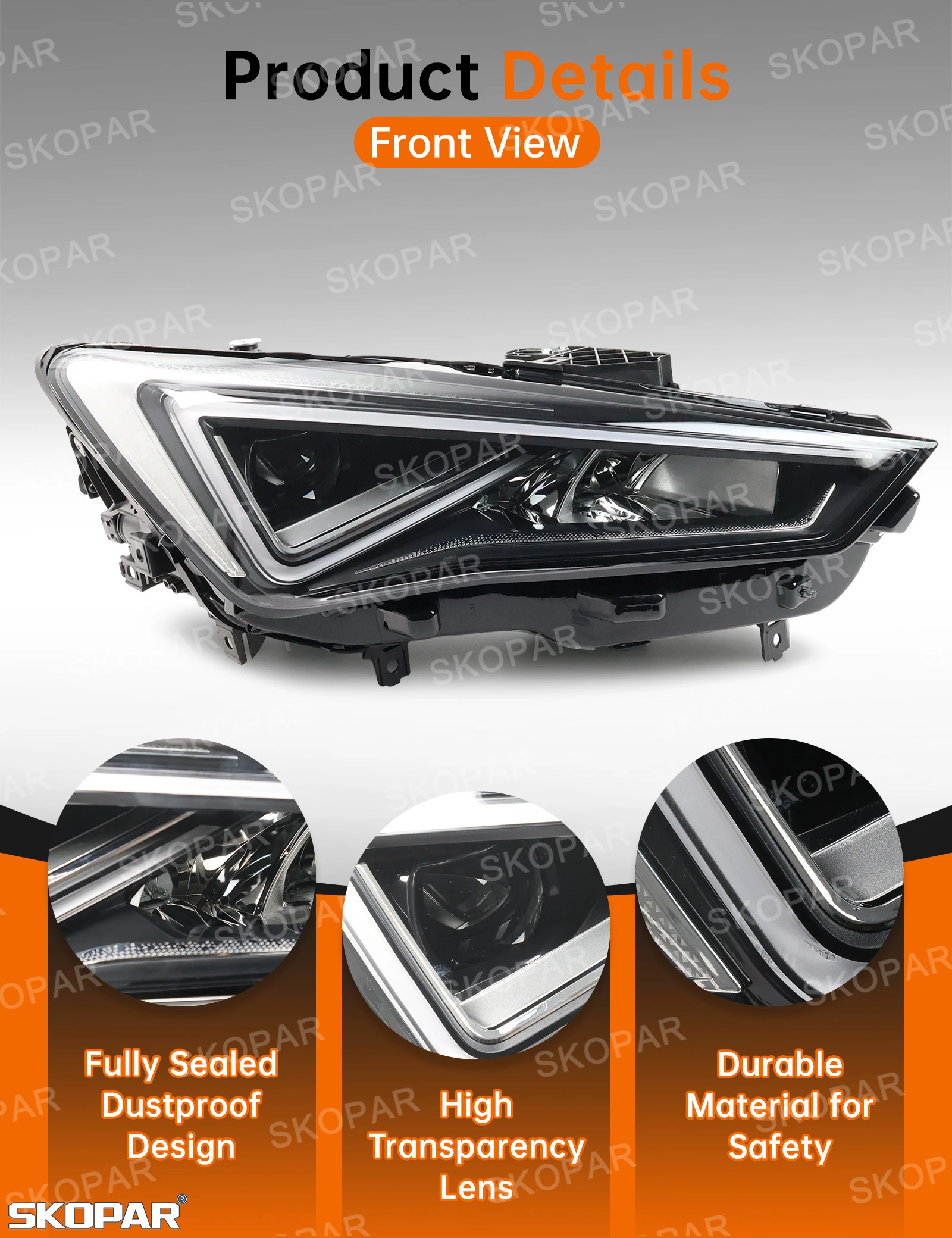 For SEAT Leon 2020 2021 2022 2023 2024 Car LED Headlight Headlamp DRL Turn Signal 5FG941007F/5FB941773 5FG941008F/5FB941774
