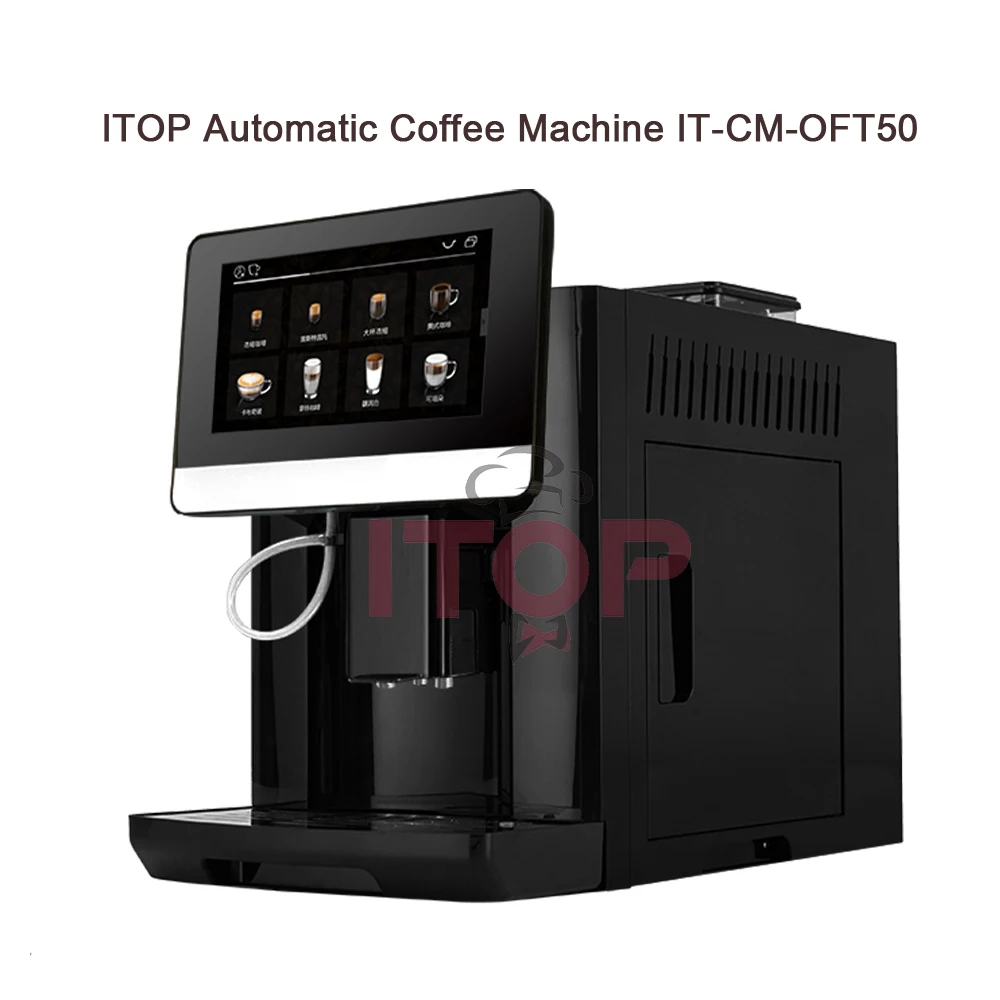 ITOP-cafetera automática ULKA, máquina de café con pantalla táctil de 7 pulgadas, 20 + menús de café, Espresso, 110V, 220V, 19 Bar