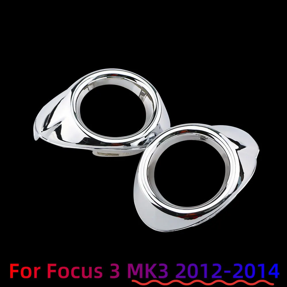 2pcs Front Fog Light Cover Fit for Ford Focus 3 Mk3 2012 2013 2014 ABS Chrome Lamp Trim Bezel Bumper Foglight Car Accessories view 5