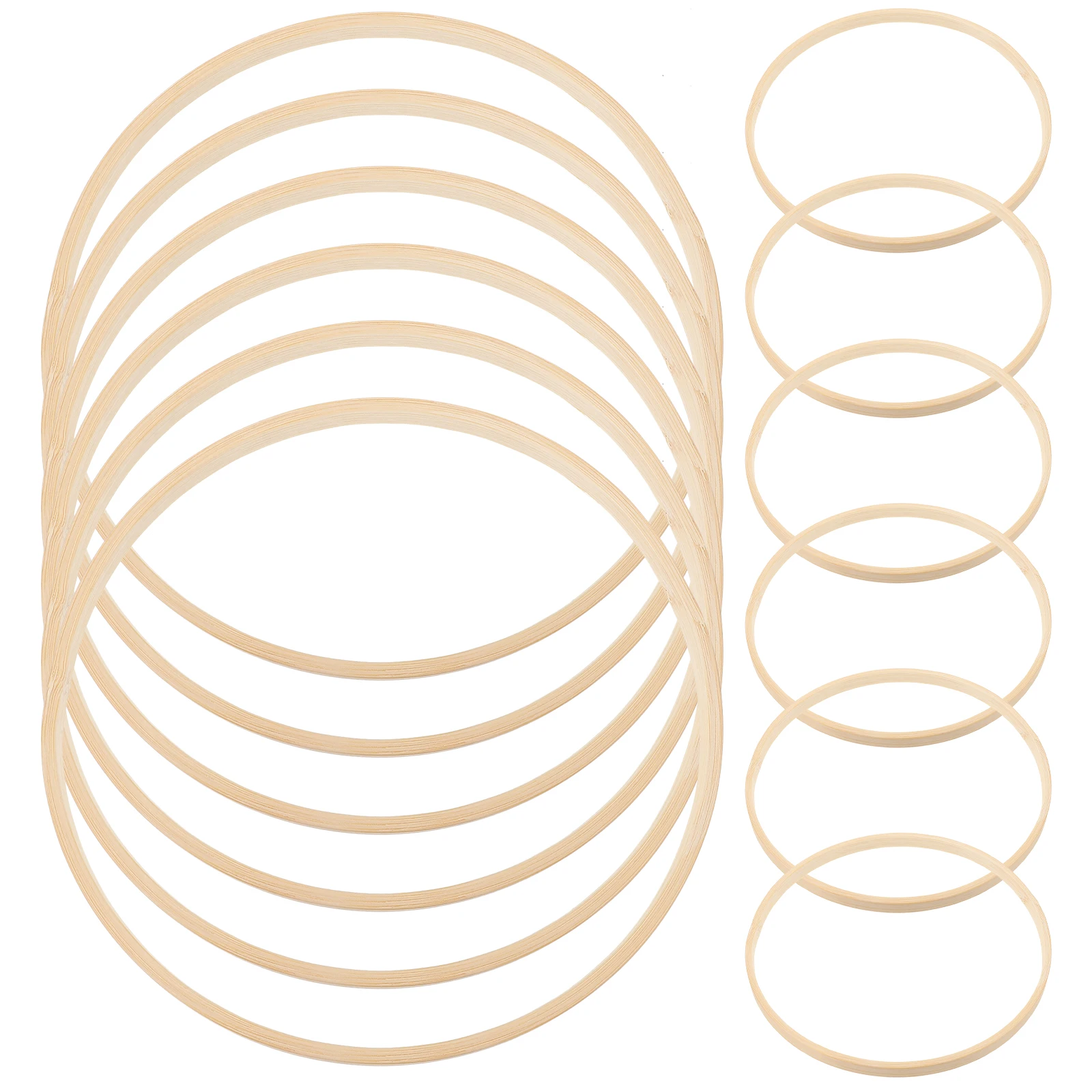 

12pcs Dream Catcher Bamboo Circle Frame Wooden Craft Supplies Decor Windchime Wreath Embroidery Smooth