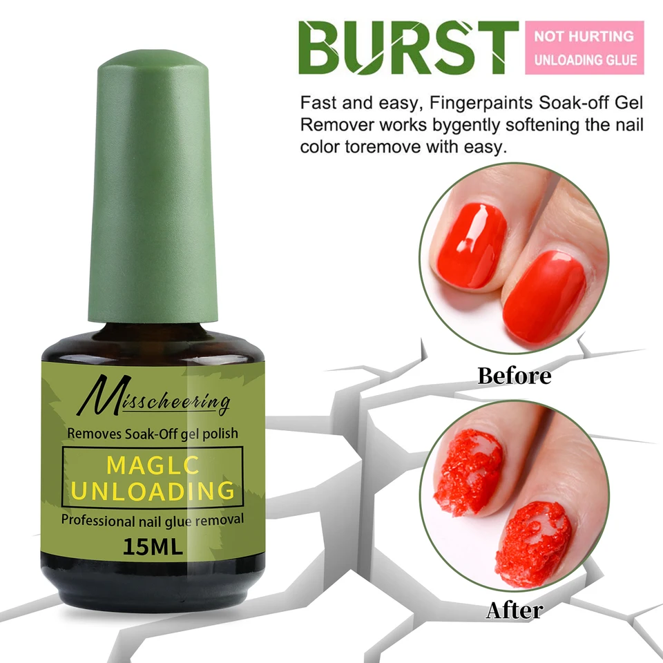 Misscheering 15ml Removedor Mágico Rápido de Gel, Remoja y Limpia Esmaltes Semi Permanentes UV, Herramienta de Manicura 2