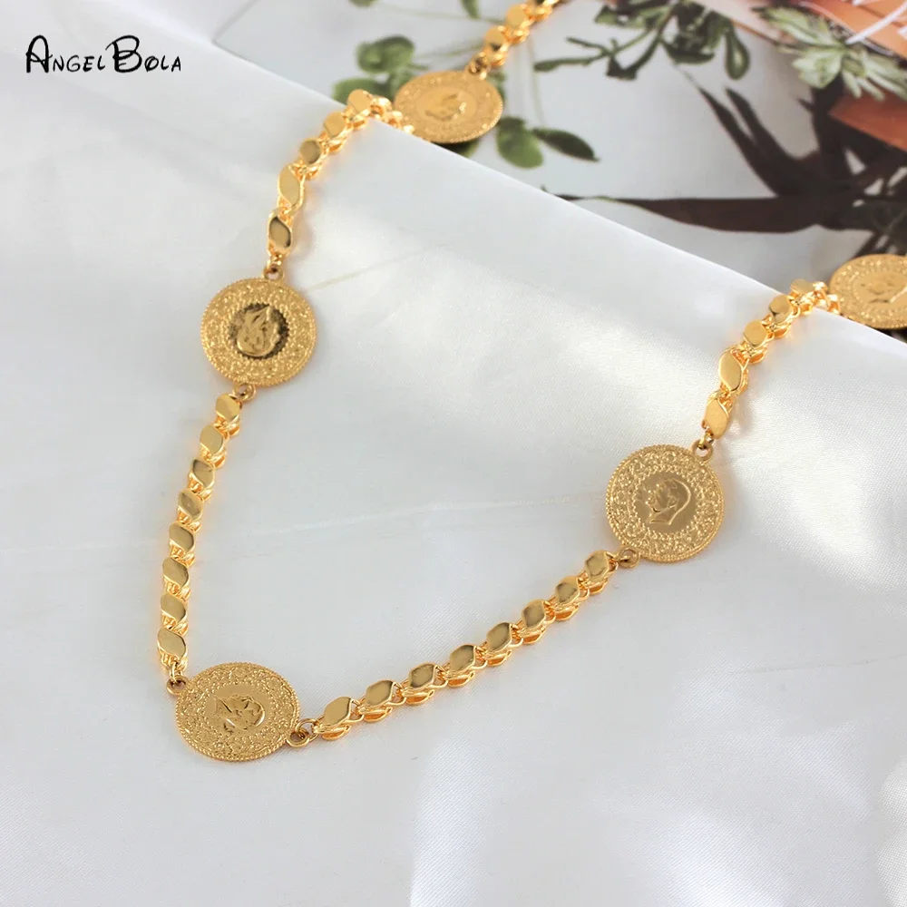 

Oman Round Embossed Coins Luxury Jewelry Unisex Pendant Allah Necklace Party Banquet Wedding Festival Gift Wholesale