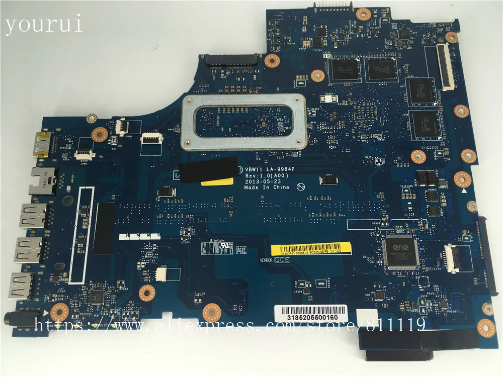 VBW11 LA-9984P mainboard  For Dell inspiron 17R 3737 5737 laptop motherboard with i5-4200u cpu and GPU chips  test good