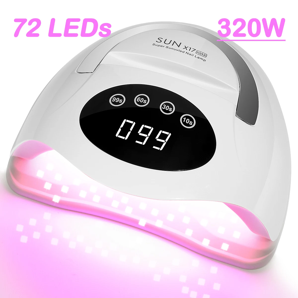 SUN X17 MAX UV LED Nail Lamp for Nail Art Gel Polish Dryer with Auto Sensor 72LEDs 4 Timer Setting Nail Dryer Nail Salon Tools