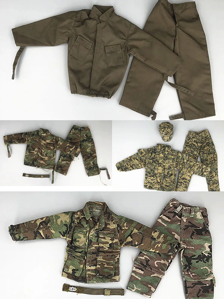 Multi-Stijlen 1/6 Man Soldaat Militaire Camouflage Combat Jas Broek Hoed Polshorloge Decoratie Accessoire Fit 12 "Actie Figuur