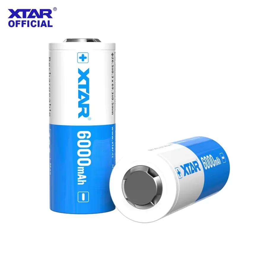 XTAR 2/4PCS High power and large capacity 26650 6000 mAh 3.6V 10A output power tool flashlight battery with  protective plate