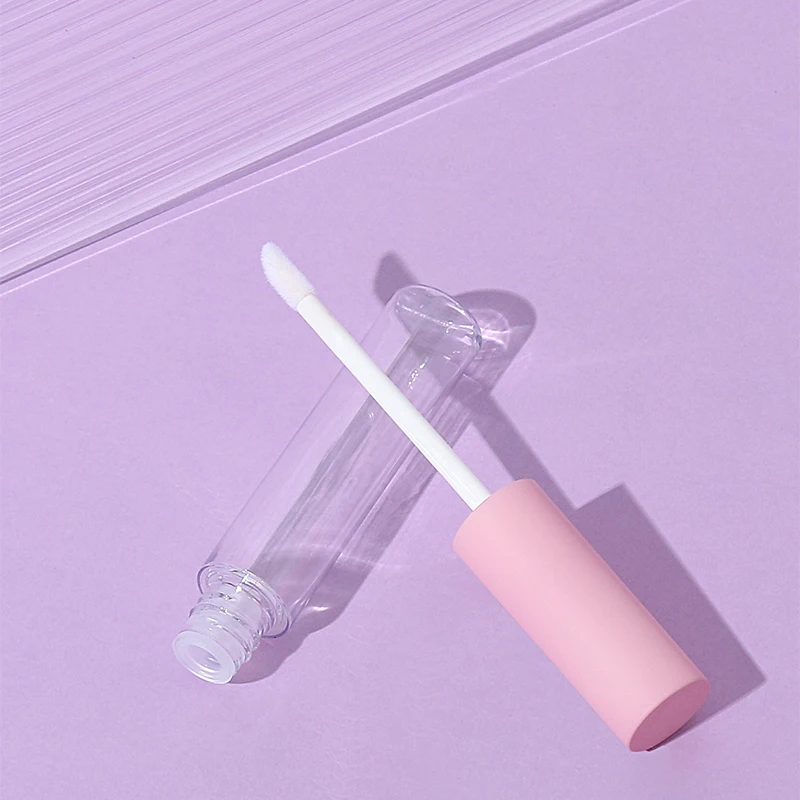 1/5/10 Pcs 10ml Pink Lip Gloss Tube Empty Refillable Lip Balm Bottle Clear Plastic Lip Gloss Container with Plugs for DIY Makeup