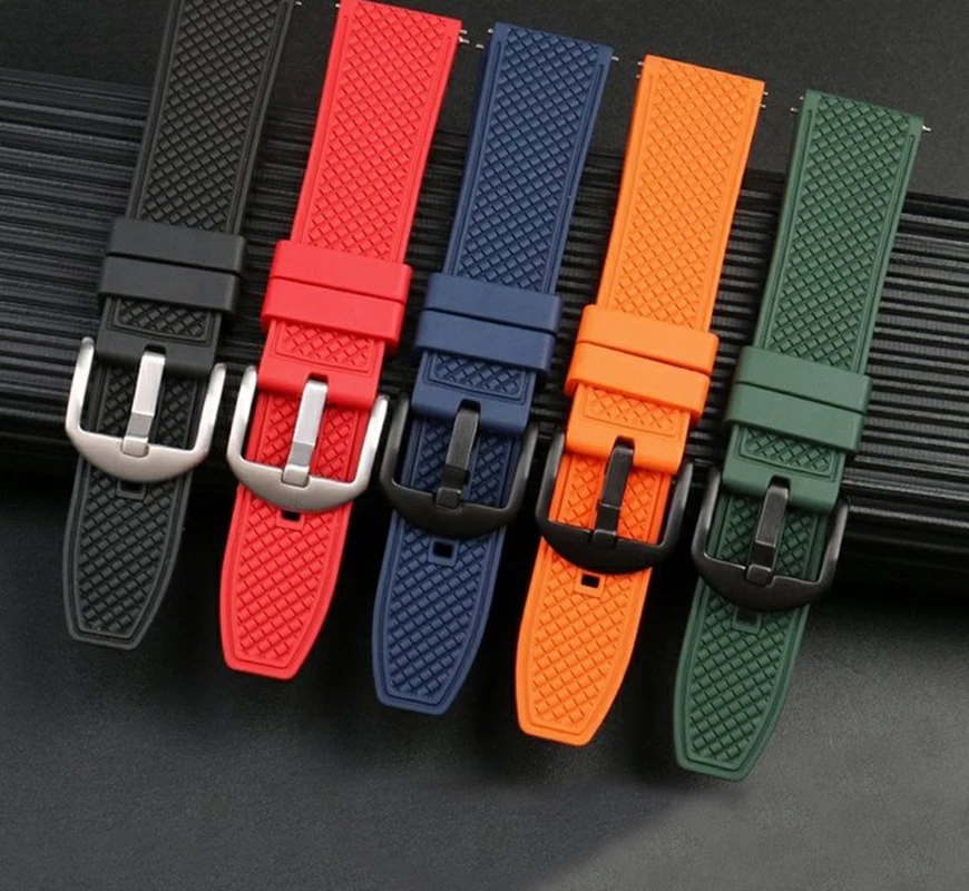 Rubber Watchband For Seiko IWC Rolex Casio Waffle Strap Bracelets Fashion Universal Men Diver Silicone Sports Bracelet 20mm 22mm