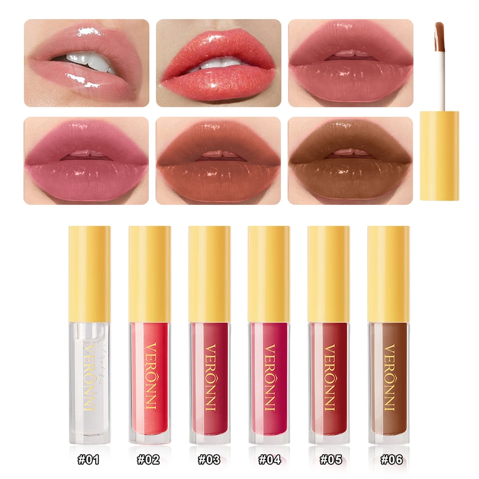 Long Lasting Moisturizing Lip Oil Transparent Nourishing Cosmetics Glossy Mirror Surface Brightening Lip Gloss Makeup for Women