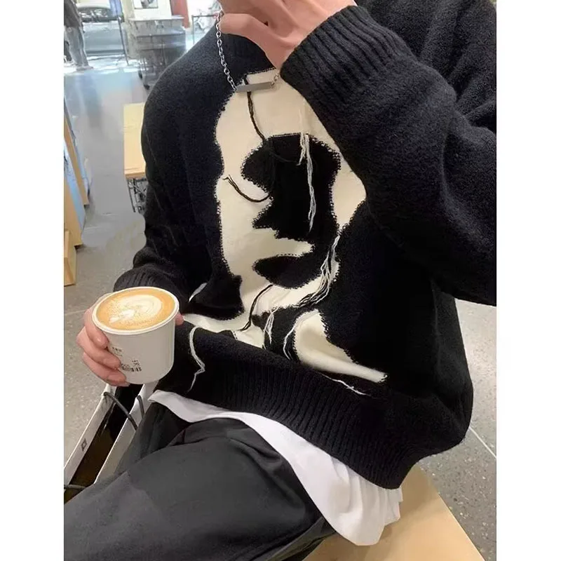 

Loose American Retro Knitwear 250 Pou Oversize Lazy Sle Hoodie Winter Youth Faion Pure Color Baseball Collar Long Sve