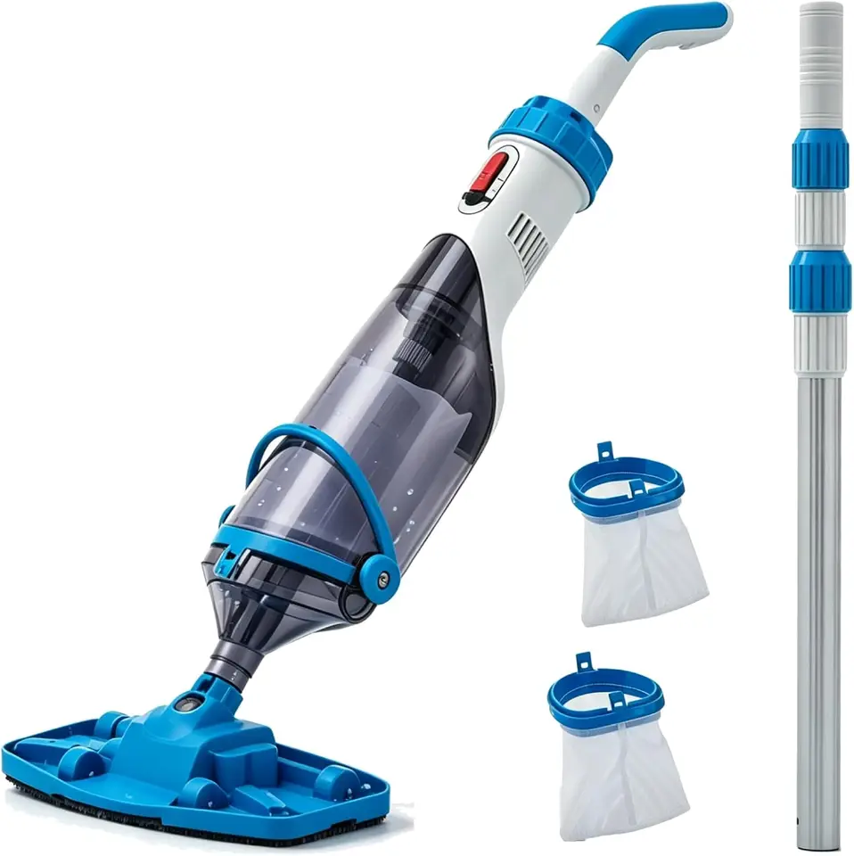 Cordless Pool Vacuum with Telescopic Pole and Filters