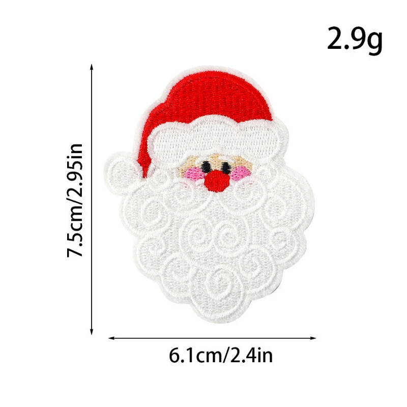 Nieuwe Mode Leuke Diverse Kerst Geborduurde Patches Stof Applicaties voor DIY Kleding en Vakantie Decor Kerstman, Rendier