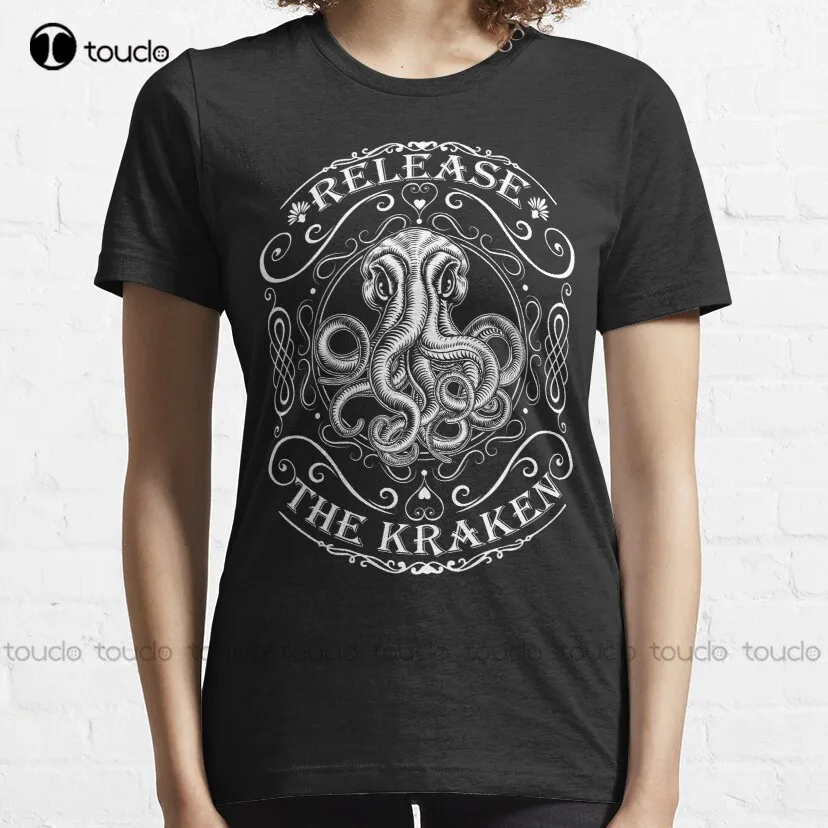 Release The Kraken Classic T-Shirt Mens T-Shirts Custom Aldult Teen Unisex Digital Printing Tee Shirt Xs-5Xl Cotton Women Men