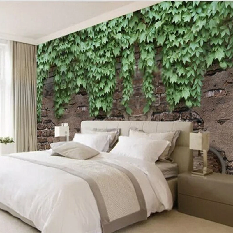 Retro and nostalgic green rattan wall tiles photo studio TV luxurious home decoration bedroom background wall