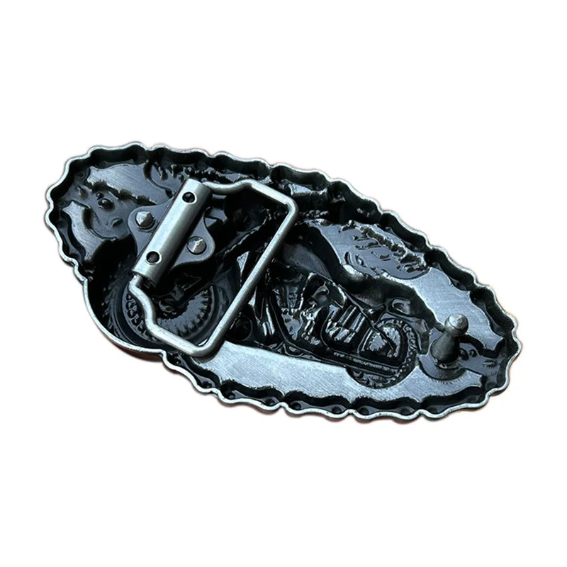 Chain side motorcycle belt buckle Western cowboy