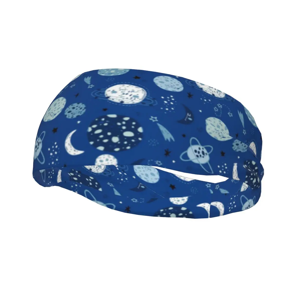 Headband Sports Yoga Fitness Stretch Sweatband Hair Band Elasticity Headband Space Star Planet Galaxy Kids Pattern