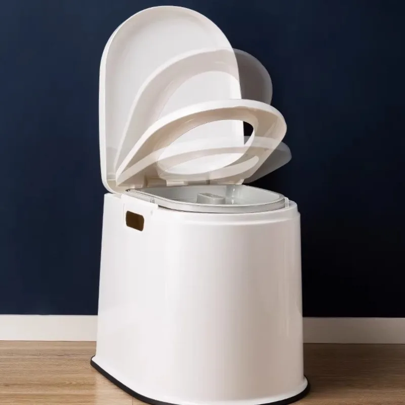 Commode Chair Portable Toilet Adjustable Height Foldable Potty with Anti Odor Bucket Heavy Duty for Elderly Home Care