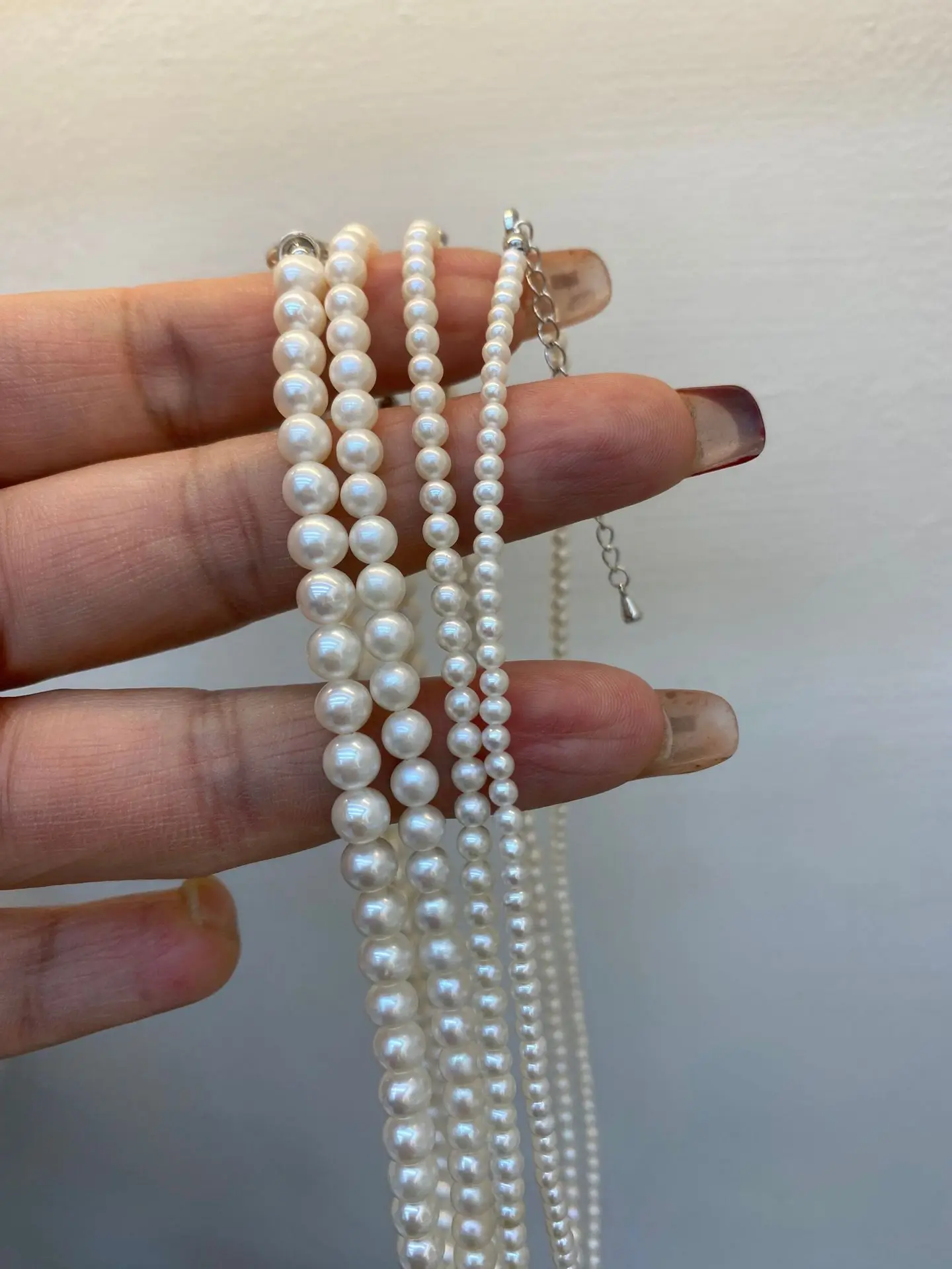 

Simple Elegant Freshwater Pearl Round Necklace for Women 2-6mm Small White Beads Collar Chain Neck Accessories Fashion Jewelry