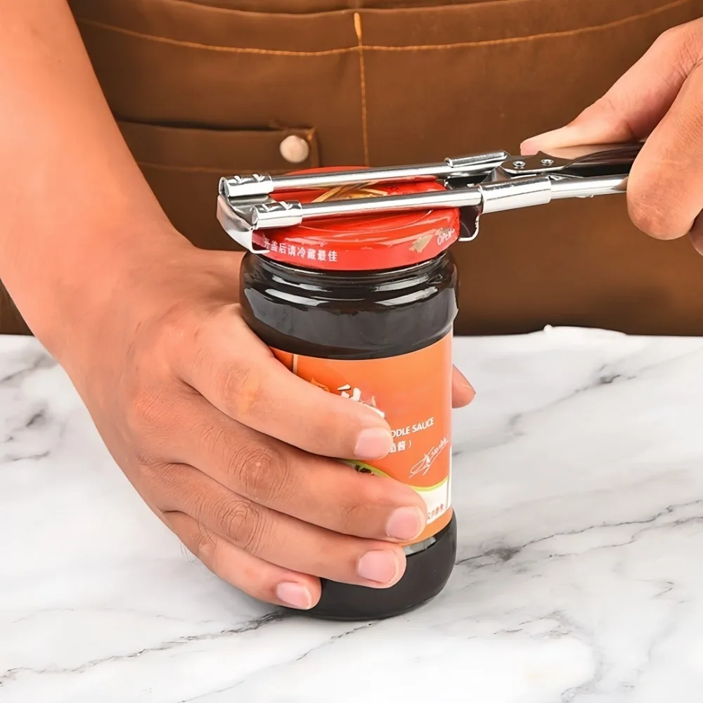 Creative Adjustable Stainless Steel Bottle Opener Home Hotel Bar Convenient Lid Opening Effortless Bottle Opening Kitchen Tool