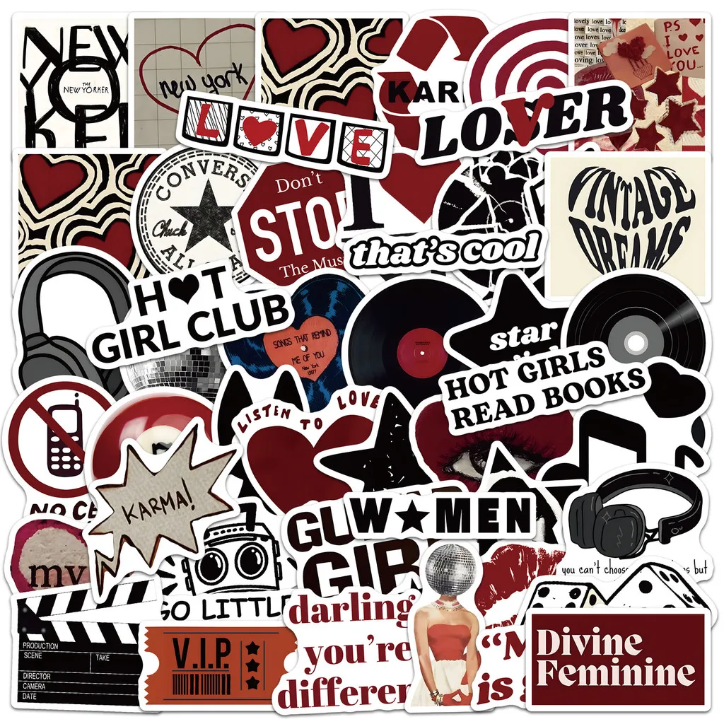 50Pcs City Downtown Graffiti Waterproof Stickers Urban Creative Decals For Water Bottle Phone Luggage Decor Papery Pop Store