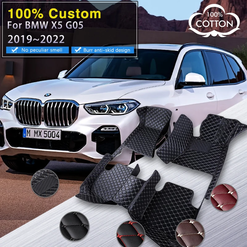 Car Floor Mats For BMW X5 G05 2019~2022 Carpet Leather Mat Floor Luxury Durable Rug Full Set Auto Interior Parts Car Accessires