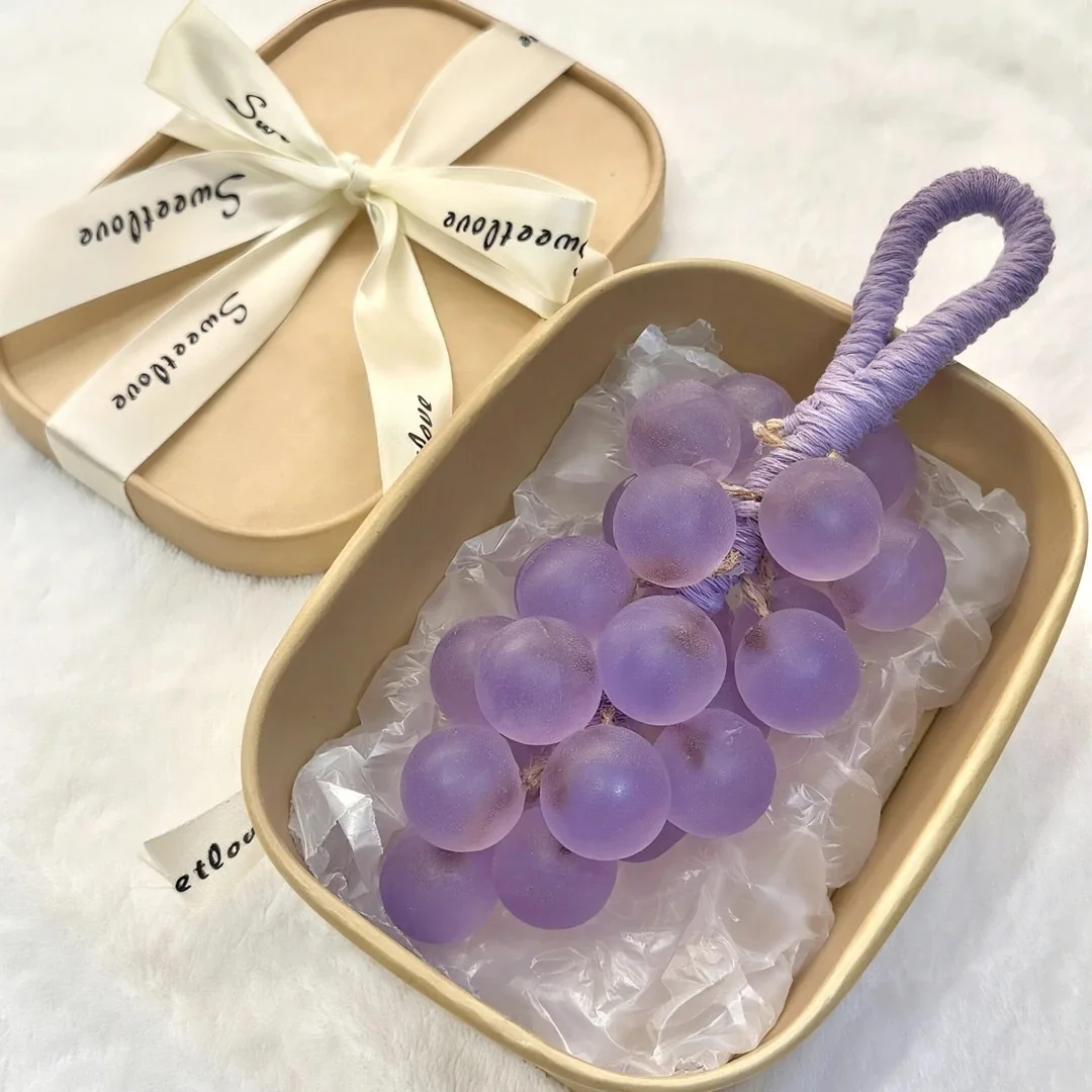 

Handmade Grape Cluster Crystal Soap With Essential Oils Bath And Hand Wash Fruit Gift Set For Women Birthday Spa Bathroom Decor