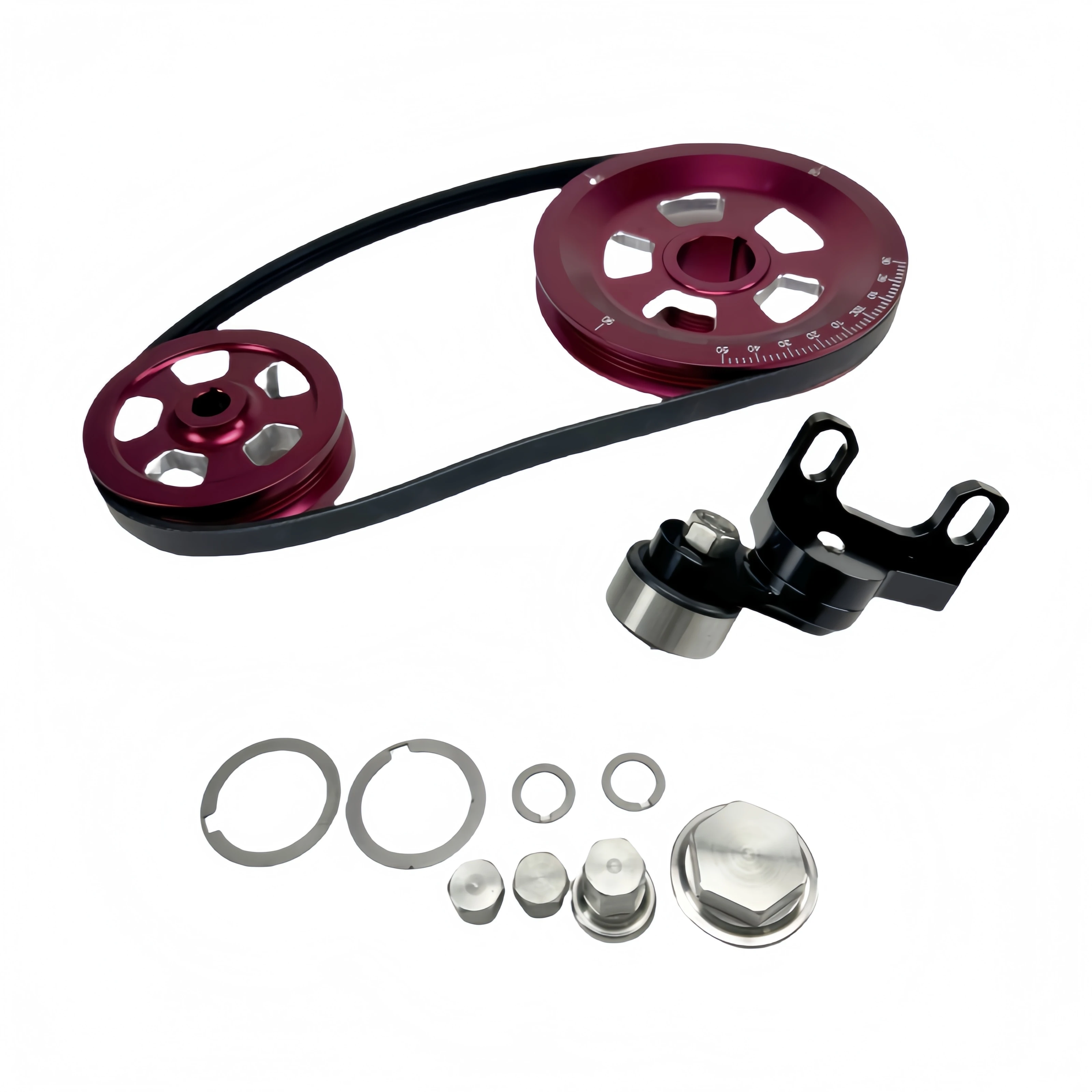 Custom Cnc Machined Aluminum Parts Customized Products Other Auto Parts Machinery Engine Parts Serpentine Pulley Kit, Purple sto