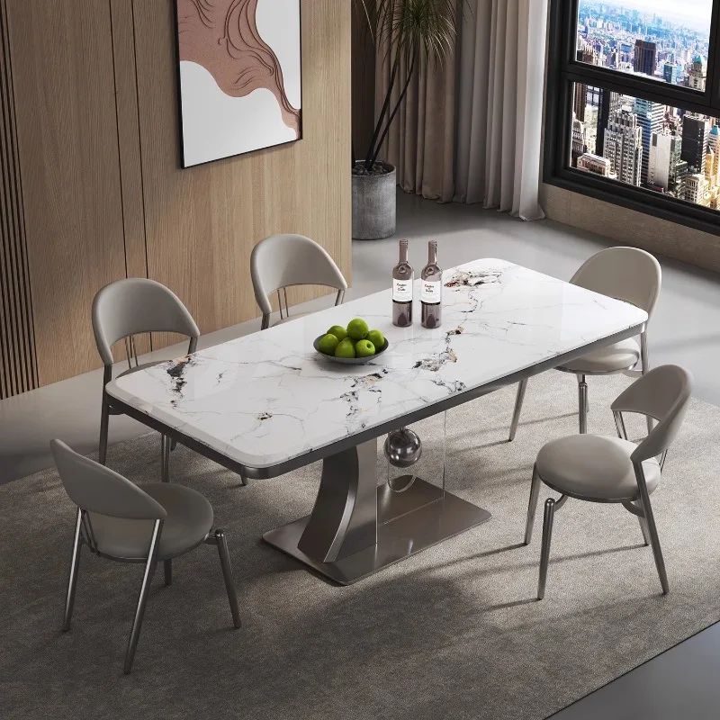 

Aesthetic Rectangular Dining Table Modern Luxury Design Salon Kitchen Dining Table Modern Italian Modern Mesa Trendy Furniture