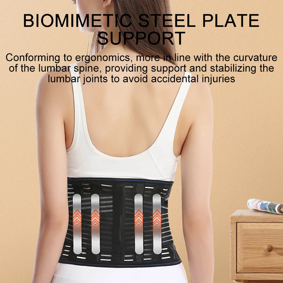 Elastic Lumbar Support Waist Belt Health Therapy Breathable Back Spine Support Corset for Disc Herniation Pain Relief Men Women