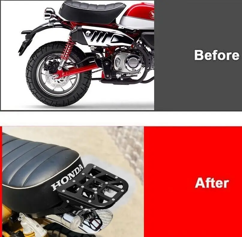 8.5mm 7075 aluminum, 5mm Stainless steel CNC Rear Luggage Rack Carrier Fit for Honda Monkey 125 JB02 JB03 JB05 2019-2025