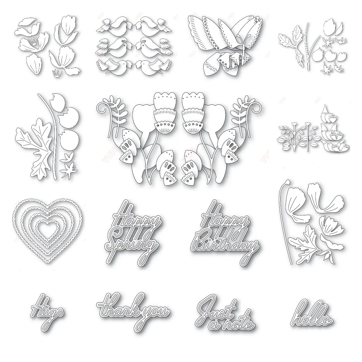 

Nordic Crown Flower Anemone Bloom Happy Birthday Metal Cutting Dies Hot Foil DIY Scrapbooking Photo Album Decorative Butterfly