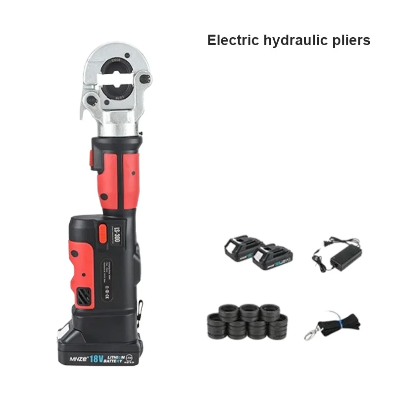 Electric Hydraulic Pliers Copper And Aluminum Terminal Crimping Pliers Straight Handle LS-300 Red Charging Crimping Pliers