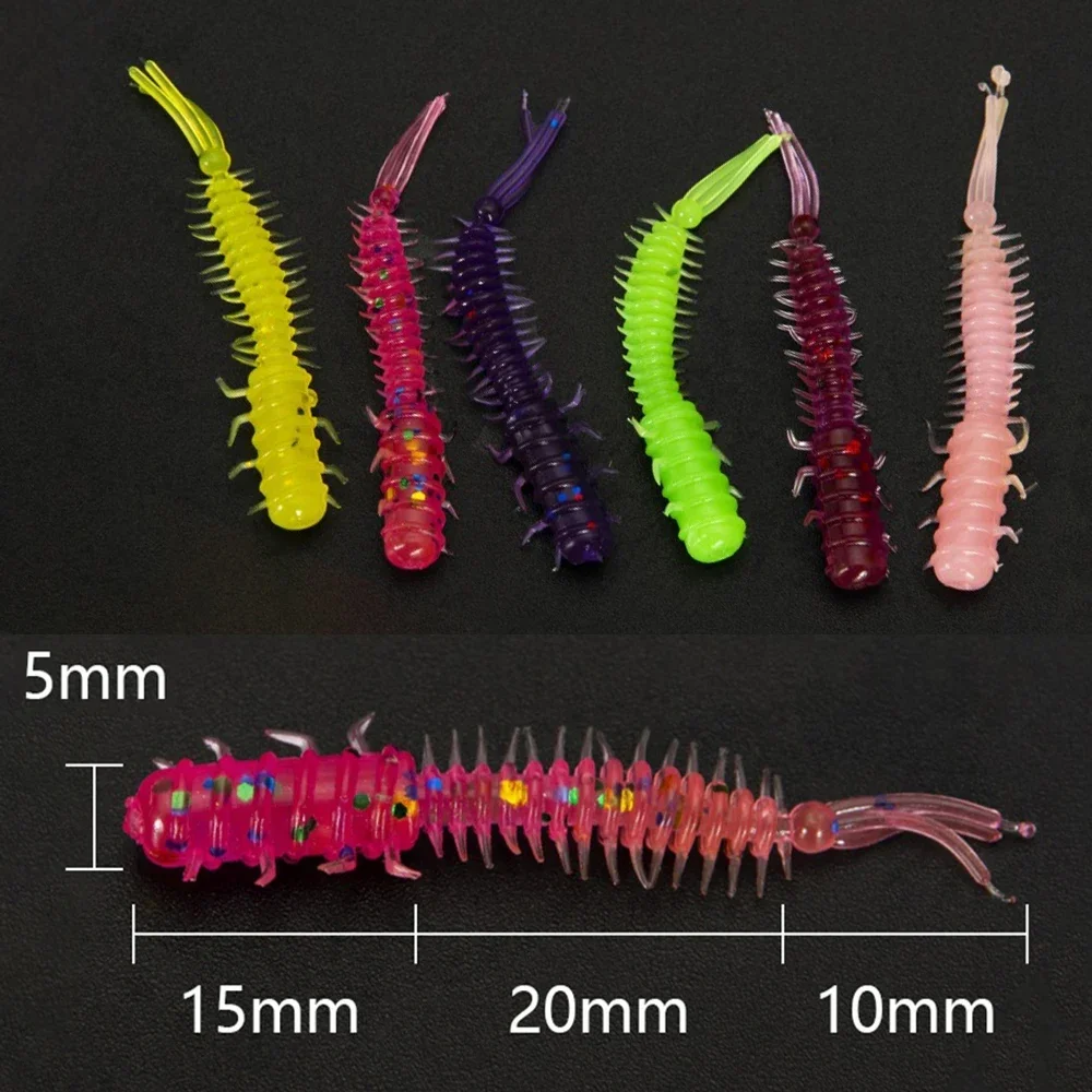 20 piezas larva señuelos blandos 45mm señuelos artificiales pesca gusano silicona lubina Lucio Minnow Swimbait Jigging cebos de plástico 0,4g