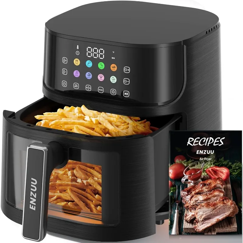 Air Fryer 11-in-1, Large 5.8 QT with Easy View Windows, MAX 450℉ for Crispy, 85% Less Oil, Non-Stick Basket for Easy Clean