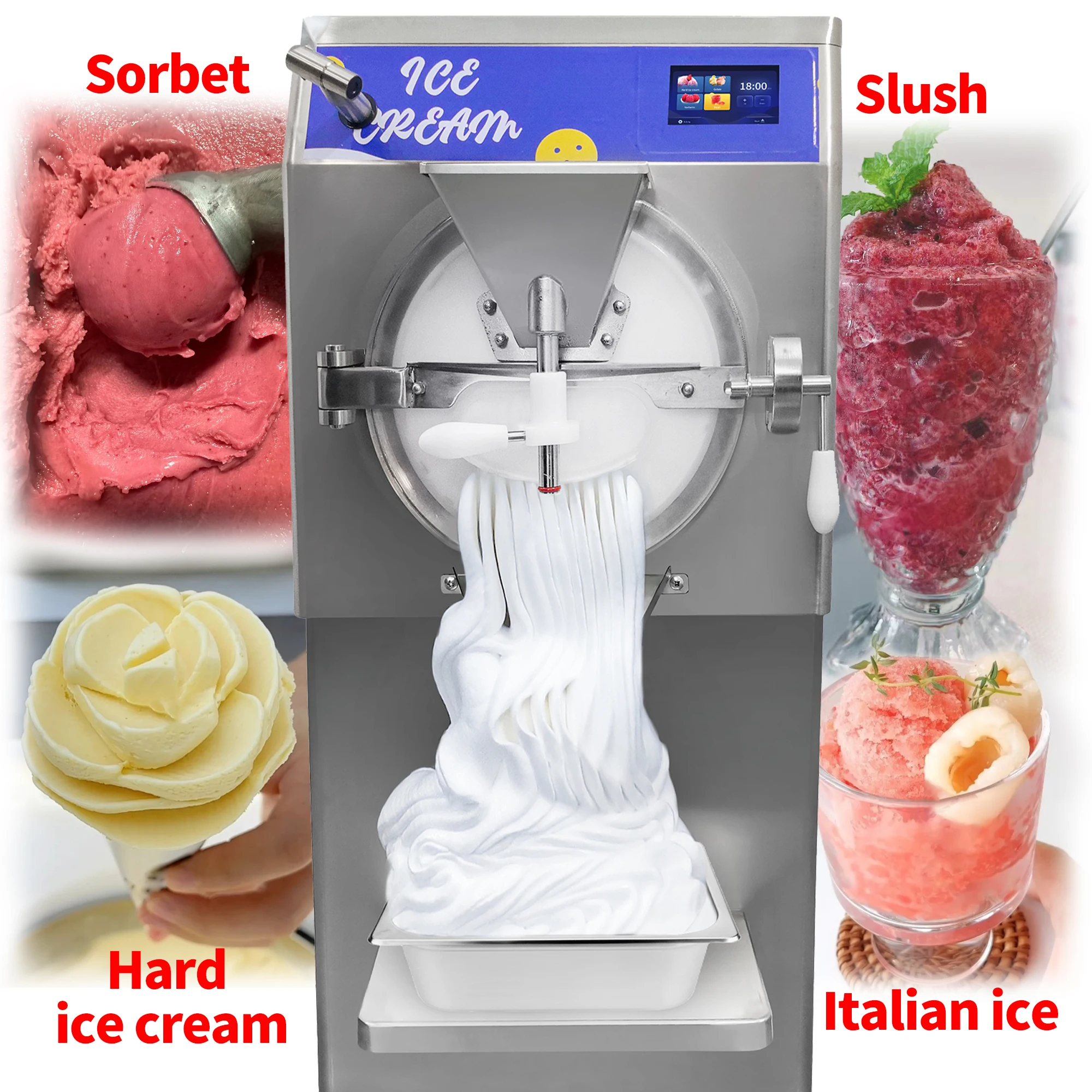 Mvckyi 48L/H Commercial Hard Ice cream Machine soft Ice cream Making Machine