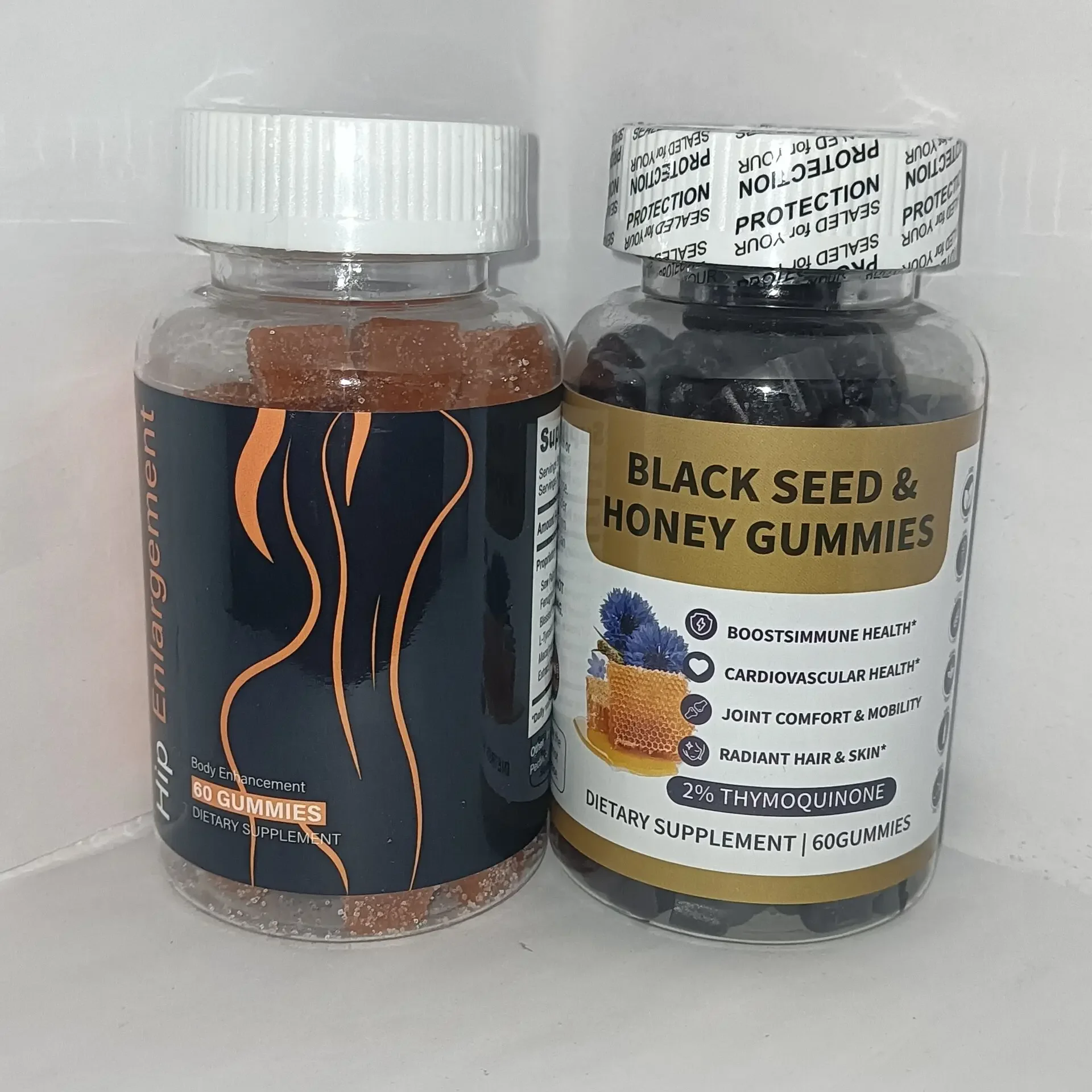 

2 bottle Hip Buttock Enhancement+Honey Black Seed Soft Candy Antioxidant Improves Cardiovascular Health Maintains Shape Curve