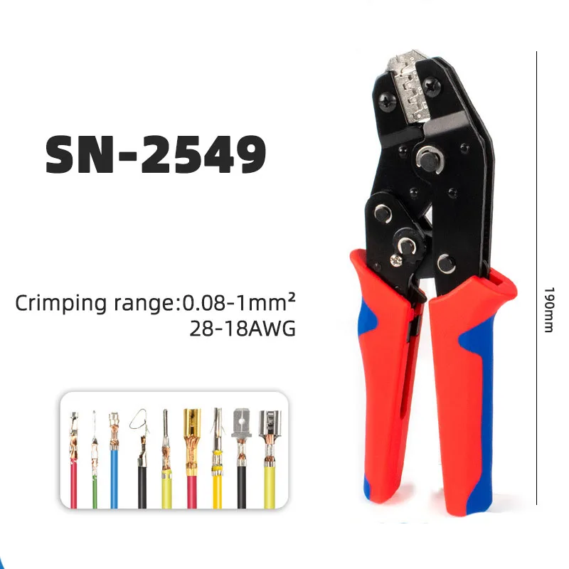 SN2549 Crimping Plier Kit Pressed Pliers Electrician Tools Tab 2.8/4.8/6.3/Tube/Photovoltaic/Insuated/Dupont Terminals