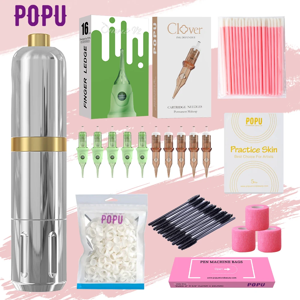 

POPU NANO X Профессиональная электрическая машина для татуировки SMP, комплект мини-ручки для перманентного макияжа для татуировщиков