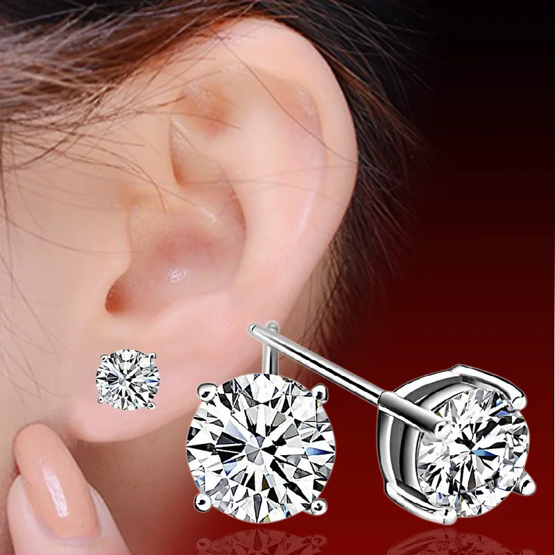 

Fashionable, classic and exquisite Korean version four-prong moissanite stud earrings MED-8
