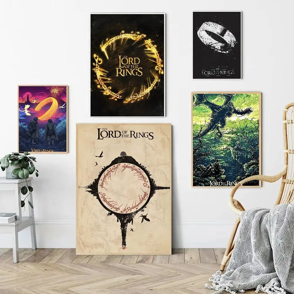 Movie The Lord Of The Rings Anime Poster Waterproof Wall Art Sticker For Bar Living Room Vintage Room Decor Print Gift