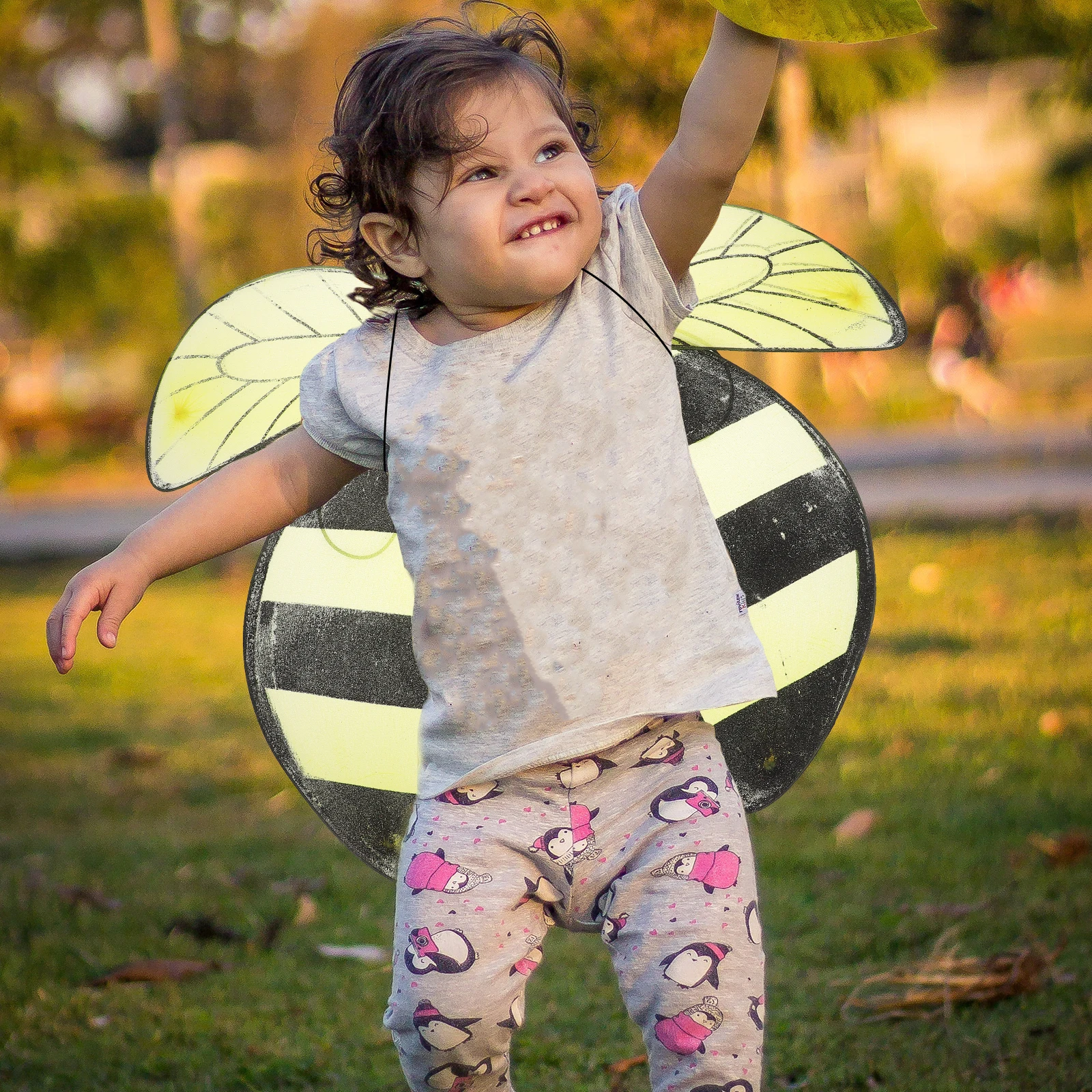 

Bee Butterfly Wings Cosplay Costume Prop Kids Party Gifts Nylon Material Children Performances Holiday Stage