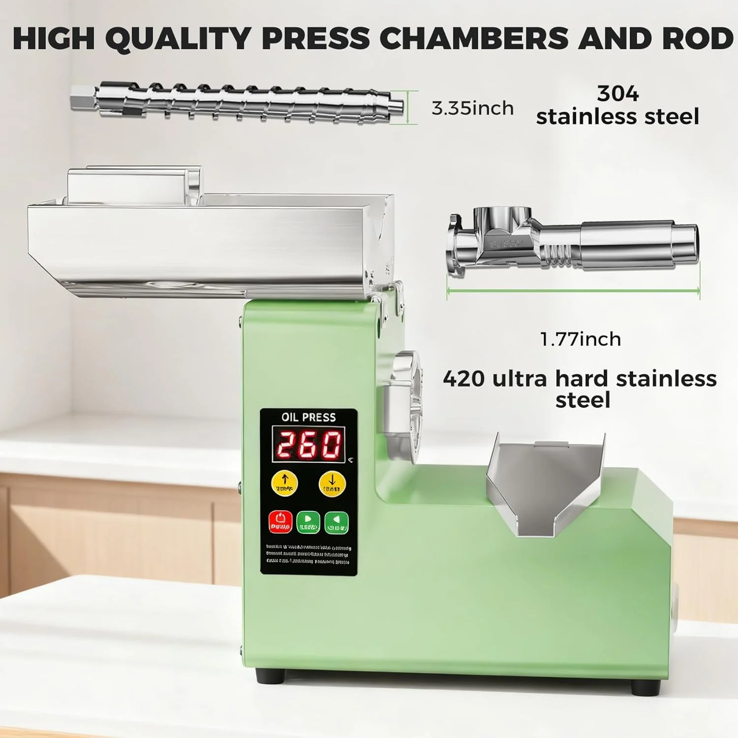 R6S สมาร์ทเครื่องกดน้ํามัน 304 สแตนเลสสตีลน้ํามัน Multi-Functional Oil Press High Yield น้ํามันสําหรับ Sesame/ถั่วลิสง/Coc