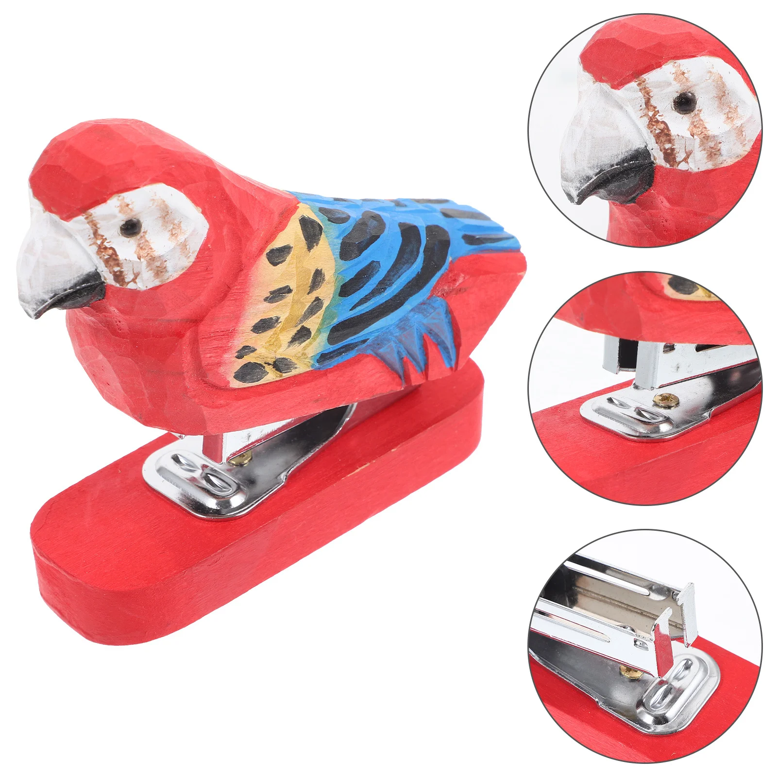 Cucitrice per animali in legno Cucitrice da tavolo per ufficio intagliata a mano Cucitrice per carta per animali carini Cucitrici riutilizzabili